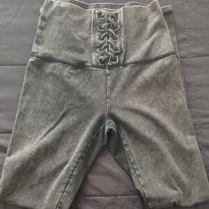 Aerie Gray High-Waisted Shorts